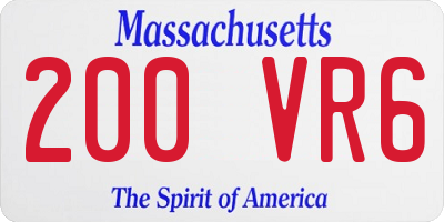 MA license plate 200VR6