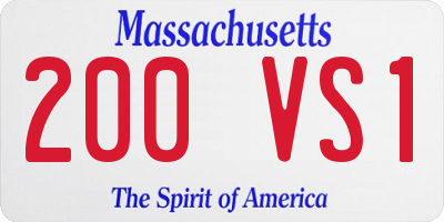 MA license plate 200VS1