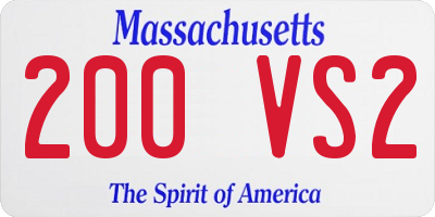 MA license plate 200VS2