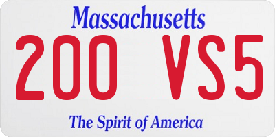 MA license plate 200VS5