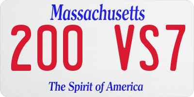 MA license plate 200VS7