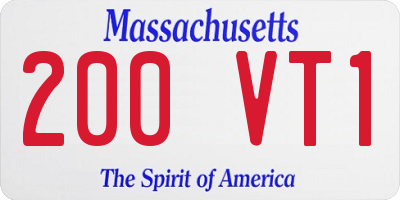 MA license plate 200VT1