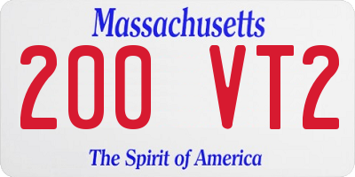 MA license plate 200VT2
