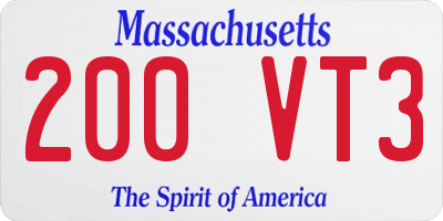 MA license plate 200VT3