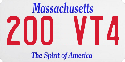 MA license plate 200VT4