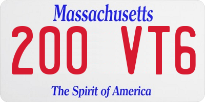 MA license plate 200VT6