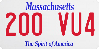 MA license plate 200VU4