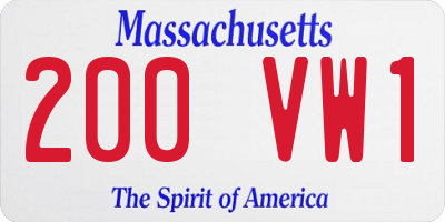 MA license plate 200VW1
