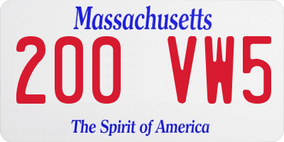 MA license plate 200VW5