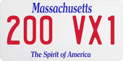 MA license plate 200VX1