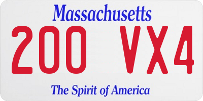 MA license plate 200VX4