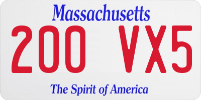 MA license plate 200VX5