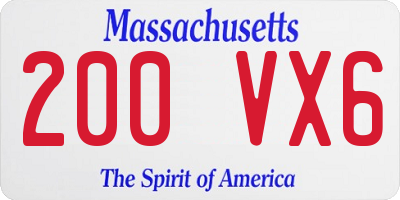 MA license plate 200VX6