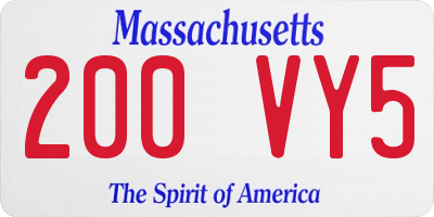 MA license plate 200VY5