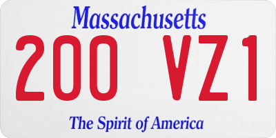 MA license plate 200VZ1