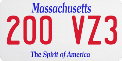 MA license plate 200VZ3
