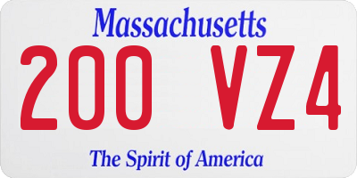 MA license plate 200VZ4