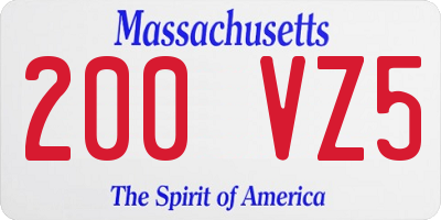 MA license plate 200VZ5