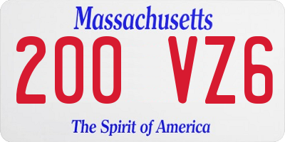 MA license plate 200VZ6