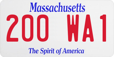 MA license plate 200WA1