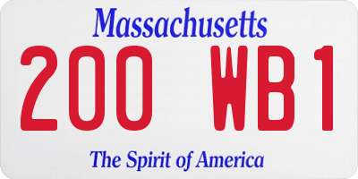 MA license plate 200WB1