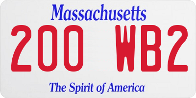 MA license plate 200WB2