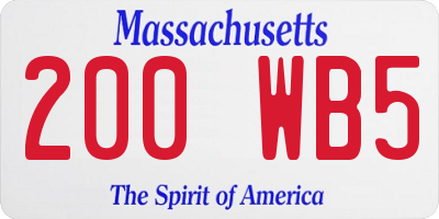 MA license plate 200WB5