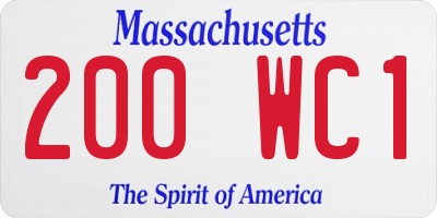 MA license plate 200WC1