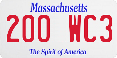 MA license plate 200WC3