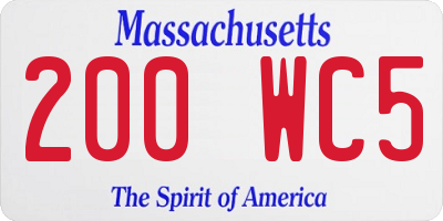 MA license plate 200WC5