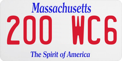 MA license plate 200WC6