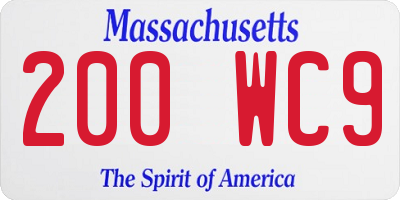 MA license plate 200WC9