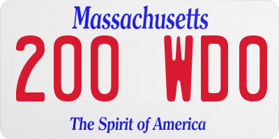 MA license plate 200WD0