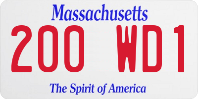 MA license plate 200WD1