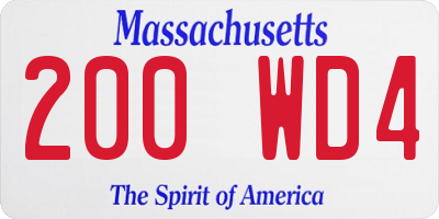 MA license plate 200WD4