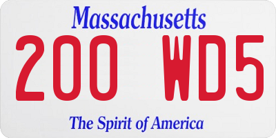 MA license plate 200WD5
