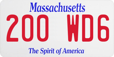 MA license plate 200WD6