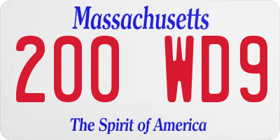 MA license plate 200WD9