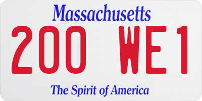 MA license plate 200WE1