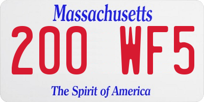 MA license plate 200WF5