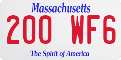 MA license plate 200WF6