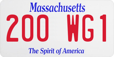 MA license plate 200WG1