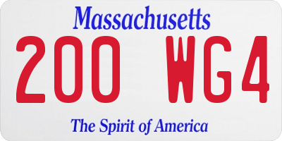 MA license plate 200WG4