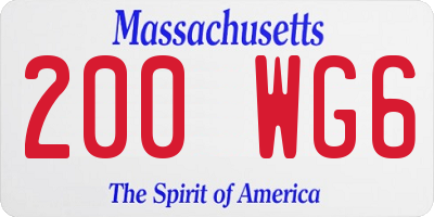 MA license plate 200WG6
