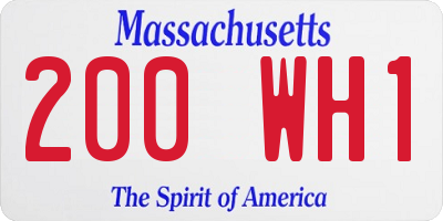 MA license plate 200WH1