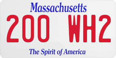 MA license plate 200WH2