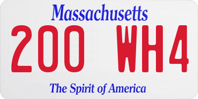 MA license plate 200WH4