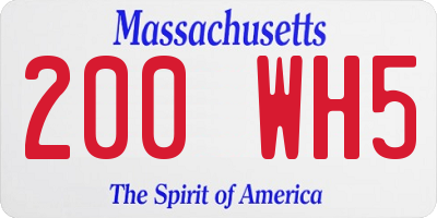 MA license plate 200WH5