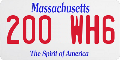 MA license plate 200WH6