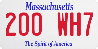 MA license plate 200WH7